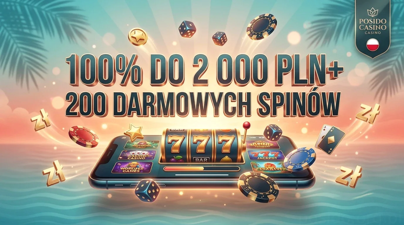 100% DO 2 000 PLN+ 200 DARMOWYCH SPINÓW